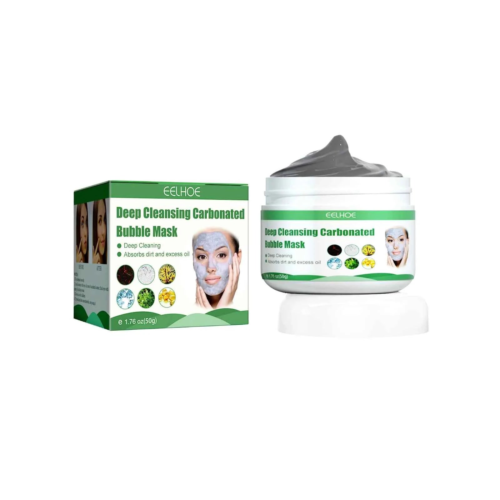 EELHOE Moisturizing Oxygen Cleansing Mud Mask Clean and Apply Bubble Mask for Removing Blackhead and Pimple Facial Masks