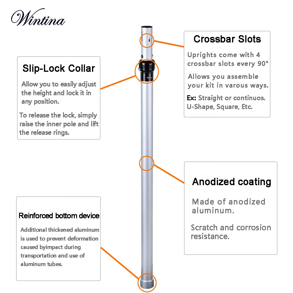 Wintina 10x20FT Adjustable Double Crossbar Heavy Duty Backdrop Stand Metal Wedding Arch for Wedding Decoration,Event