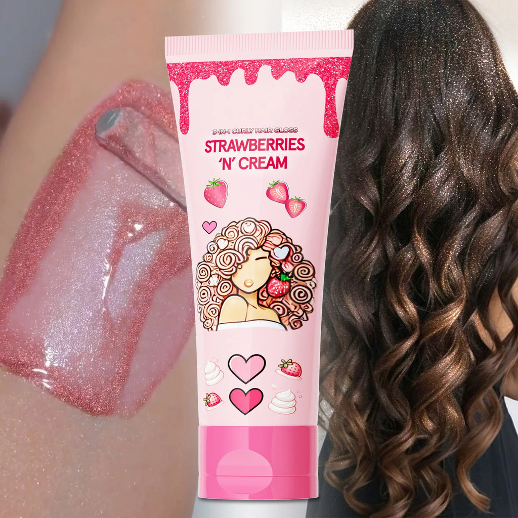 Free Shipping 3 in 1 Hair Styling Cream Curl Shine Enhancer Lightweight Moisturizer Nourishing Definition
