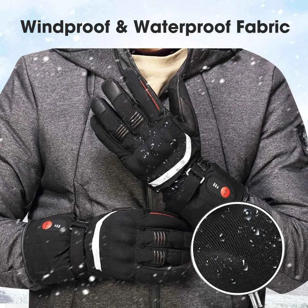 Battery Powered Motorcycle Gloves Adjustable Temperature Heated Motorcycle Gloves for Winter Riding