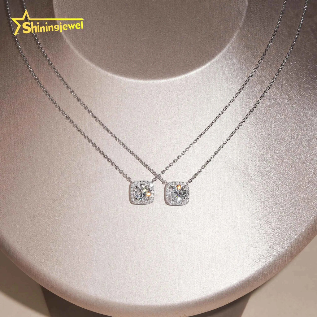 No Tarrifs USA Warehouse Ready to Ship Fine Jewelry Pass Diamond Tester 925 Silver 1CT Moissanite Pendant Women Necklace