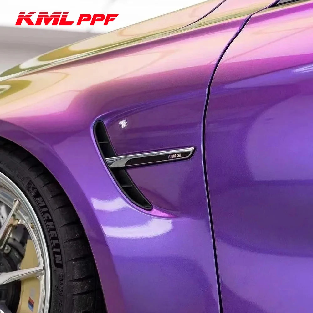 Wholesale Price Wrap Film 1.52*18m ROHS PET Magic Blue Purple Chameleon Car Sticker Removable Glue Car Vinyl Wrap Roll