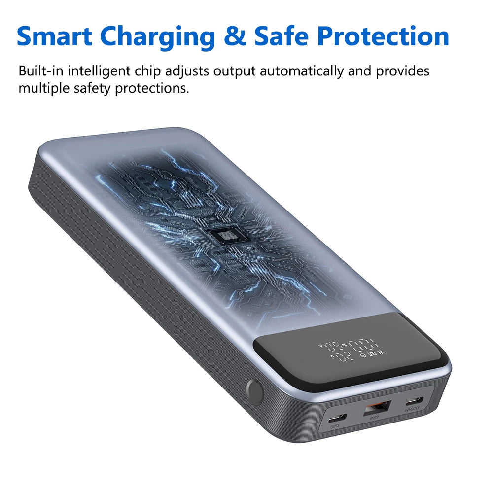 US Stock Free Shipping 24000mAh Power Bank Portable Charger PD 280W Fast Charge Smart Charging Lightweight Power Bank