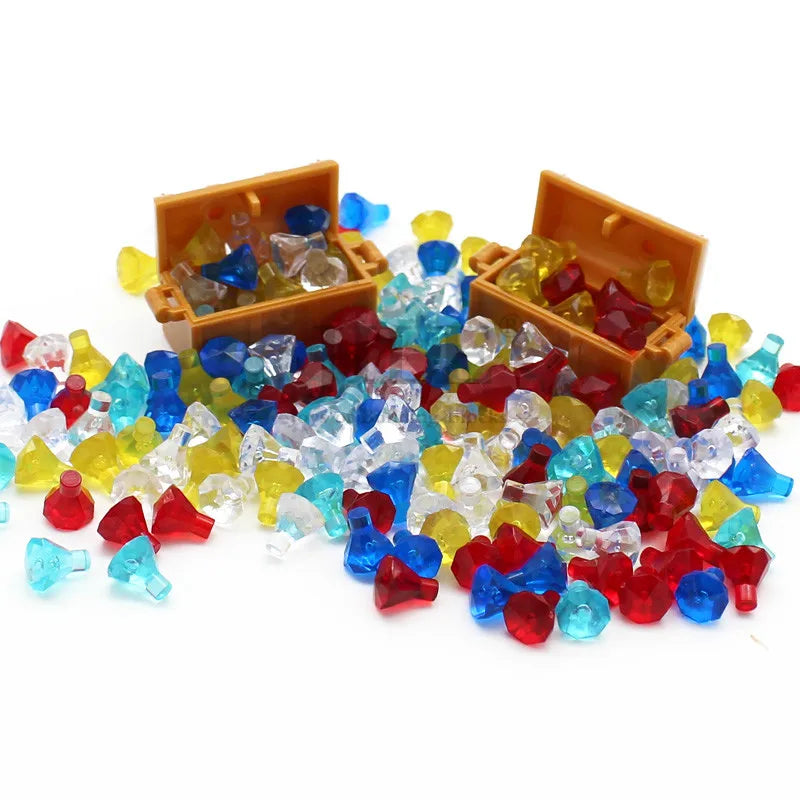 100pcs Moc Rock 1x1 Jewel 24 Facet Stone 30153 City Street View Diamond Building Bricks Blocks Bulk Compatible with Assembles