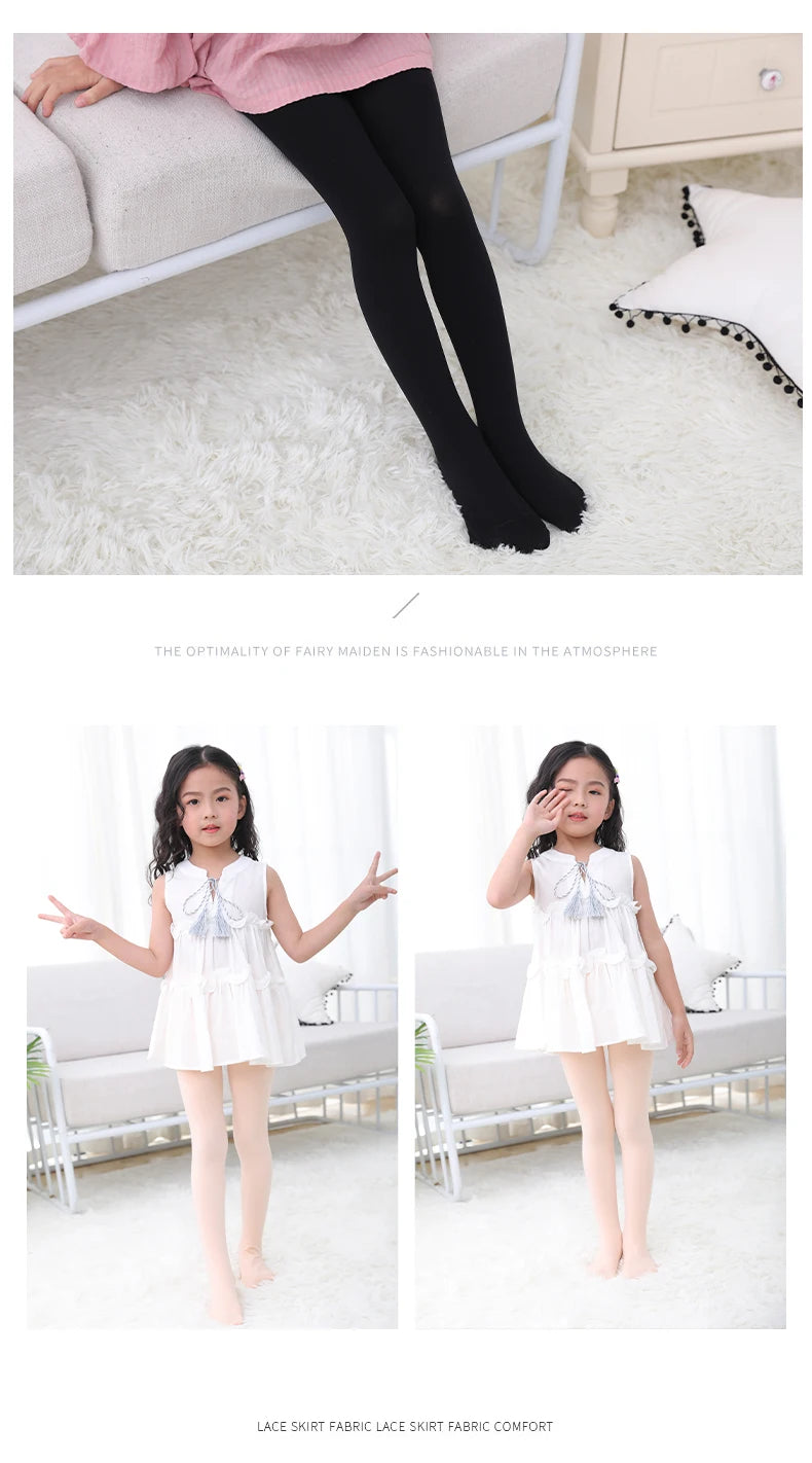 Summer Spring Candy Color Kids Girls Pantyhose Ballet Dance Tights for Infant Child Stocking Velvet Solid White Autumn Pantyhose