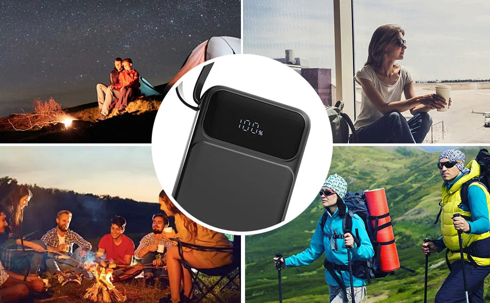 US Stock Free Shipping 30000mAh 50000mAh Power Bank LED Display Fast 22.5W Charging Portable Power Bank with Carry Strap
