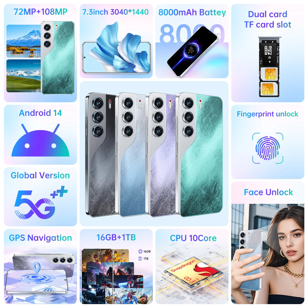 2025 Camon 40 Smartphone High Quality 5G 16GB 1TB Large HD Screen 108MP Rear Camera English Speaking Cellular (CDMA LTE)