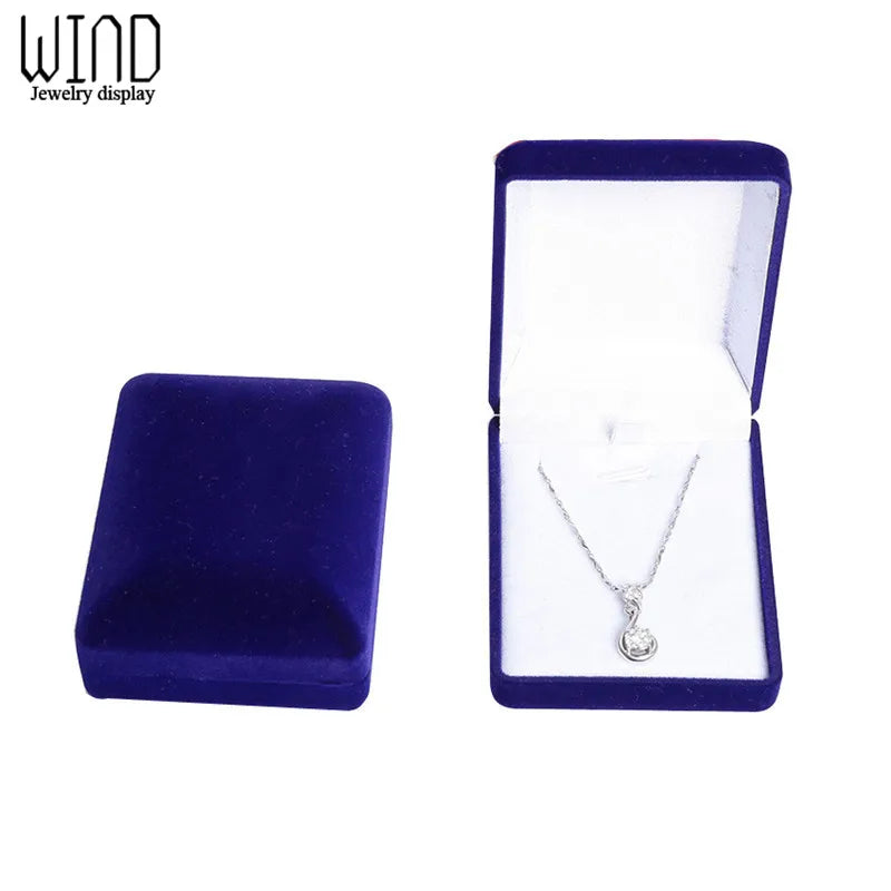 Wholesale Pendant Necklace Chain Storage Package Gift Box Soft Black/Red/Velvet Casket Long Earrings Jewelry Organizer Box