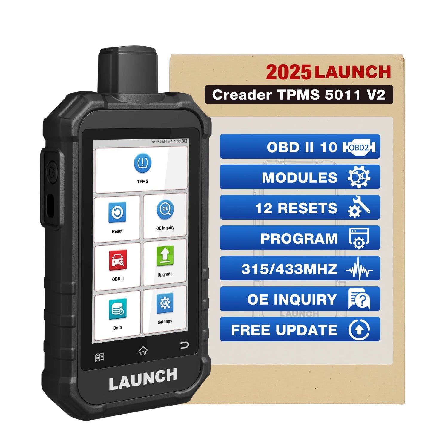 USA EU Warehouse 2026 CRT5011 V2 Creader TPMS Tire Pressure Monitoring Sensor Upgrade Version of CRT5011E