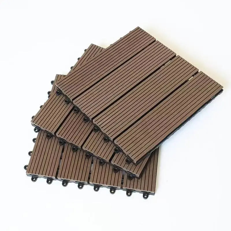 Fire Retardant Outdoor Interlocking Deck Tiles WPC Heavy Duty Anti-Slip for Commercial Patio Hotel Garden Flooring