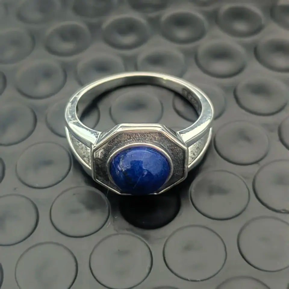 Mikaelson Original S925 Silver Jewelry Fine Ring  for Men Women the Vampire Diaries Inspired Natural Lapis Lazuli Fashion Gift