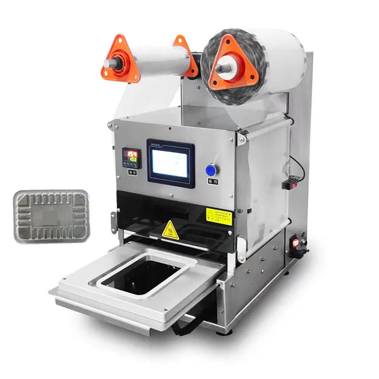 Gas Flush Nitrogen Automatic Salad  Lunch Box Fast Food  Commercial  Tabletop  Plastic Tray Sealer Sealing Machine