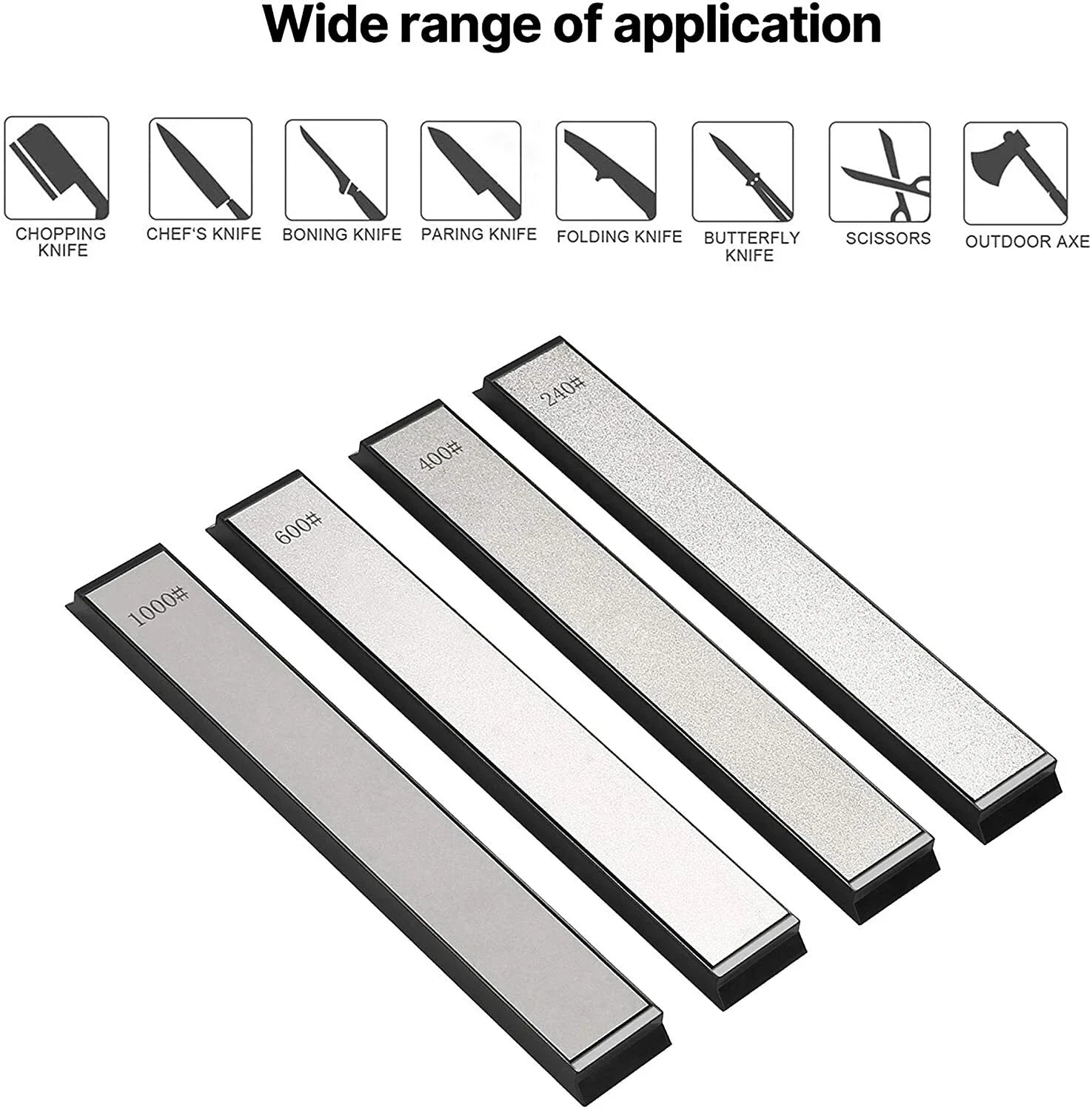 US Local Stock Ships in 24H Free Shipping USA 4x Diamond Stone Set Lot Pocket Knife Sharpener 240 400 600 1000 Grit