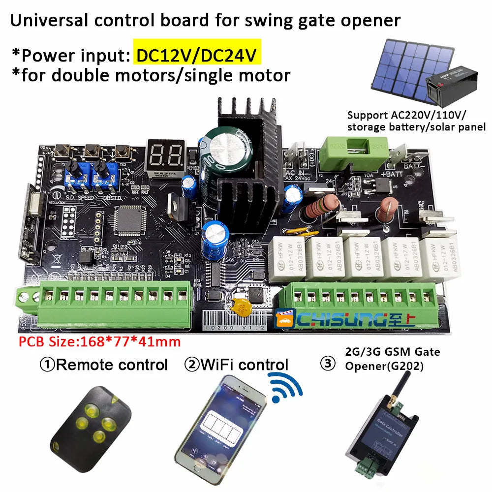 Use 220VAC 110VAC Output DC 12V 24V PCB Board of Automatic Double Arms Swing Gate Opener Control Board Panel Motherboard Card