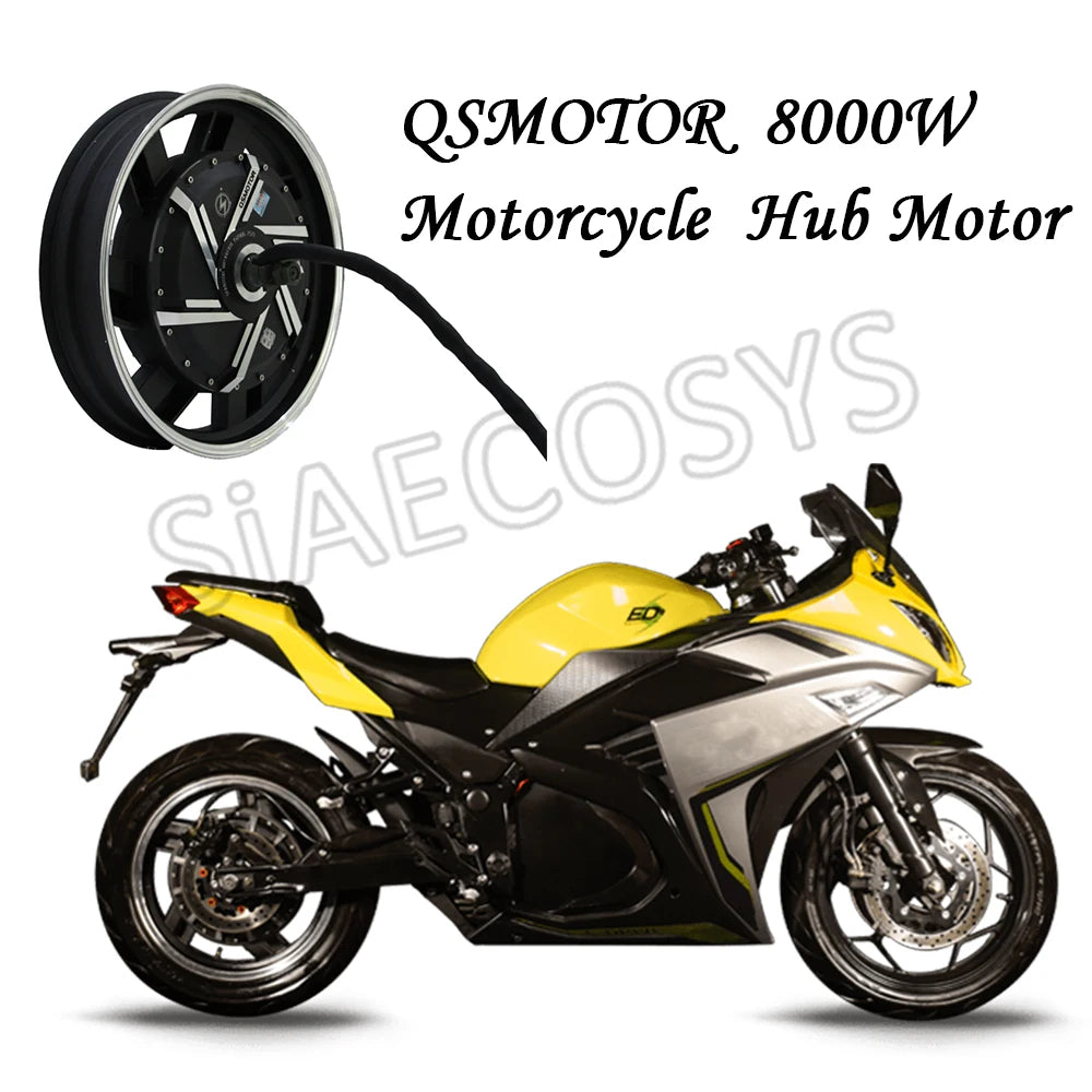 SIA 8000W V3 72V 120kph Hub Motor with ND72660 Controller 17X3.5inch Power Train Kits for New Electric Motorcycles
