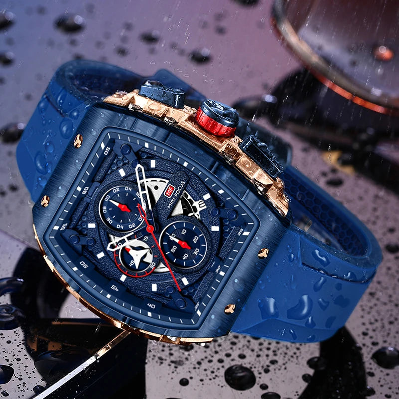 MINI FOCUS 0399 New Silicone Men Watch Business Casual Calendar Quartz Watches Sport Waterproof Luminous Men's Wristwatches