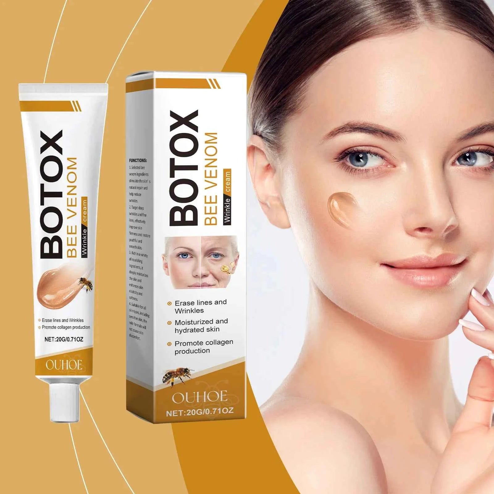 OUHOE Bee-Venom Gentle Moisturizing and Brightening Facial Cream Delicate Skin Care Cream for Daily Use