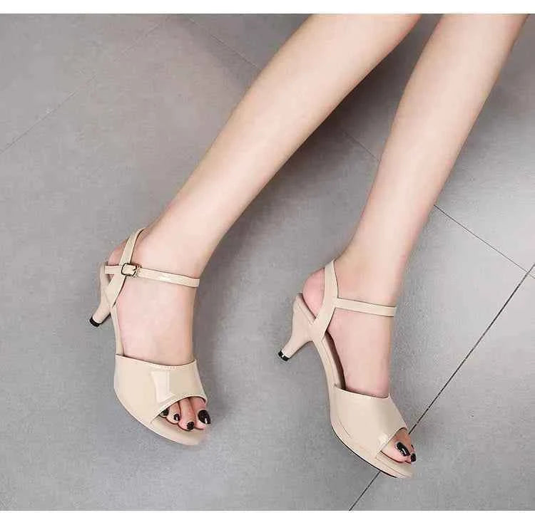 Sandals Women Shoes Big Size 43 Thin Heels Summer Candy Color Peep Toe High Heels Sexy Nightclub Party Slides Cross-Strap Shoes