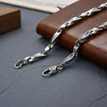 BOCAI S925 Silver Six-Character Mantra Bracelet for Men Retro Irregular Link Chain for Individual Fashion Necklace for Men