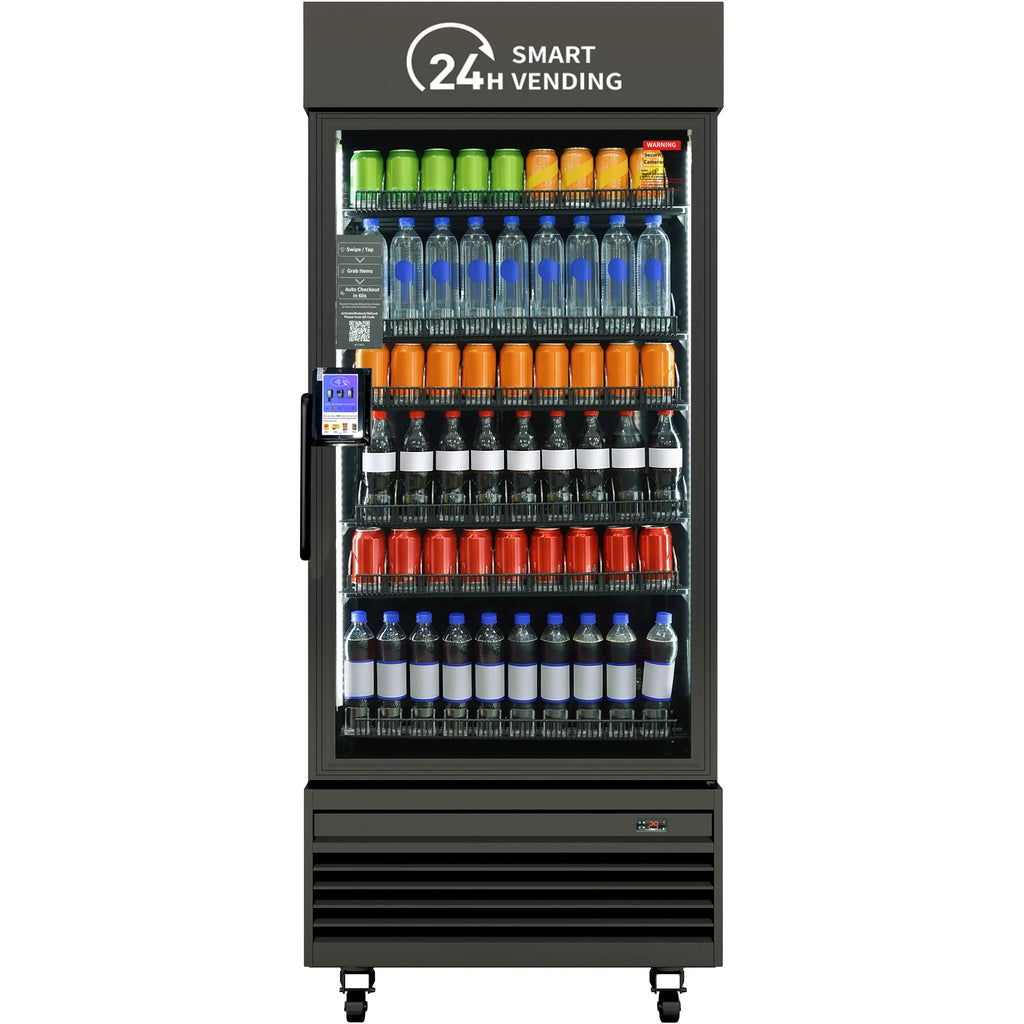 Haha US Local Large Capacity Smart AI Fridge Visual Camera Vegetable Fruit Vending Machine SDK Function 660 MAX Wi-Fi 4G POS