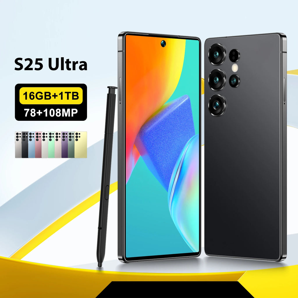 Original Condition S25 ULTRA 5G Cellular Phone 108MP Rear Camera 7.3 Inch Screen 7800mAh Battery Smart Cell Phone Unlocked