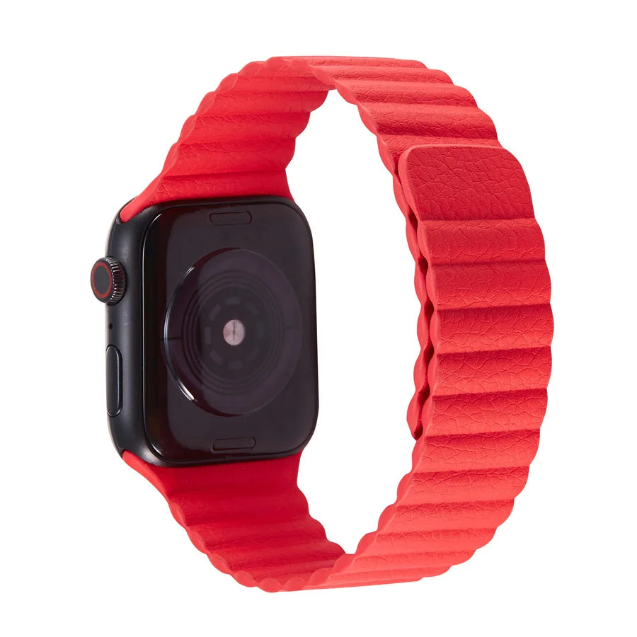 Dropshopping Leather Links for IWatch Band 45mm 41mm 44mm 40mm Magnetic Loop Bracelet for Iwatch Series 8 7 SE 6 5 4 3 Strap
