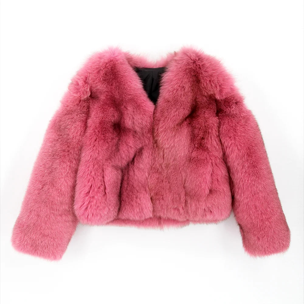 QIUCHEN QC22092 2022 Women Casual Stylish New Trend Regular Real Golden Island Fox Fur Winter Warm Thick Jacket High Quality Fur