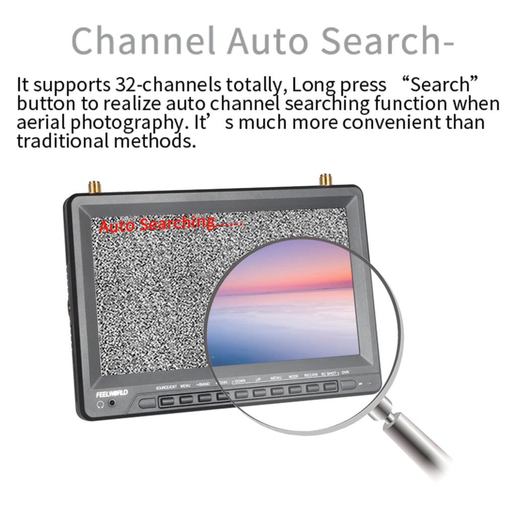 FEELWORLD PVR1032 | 10.1" 500cd/m² 5.8GHz High Brightness Build in Battery FPV Monitor Wireless Receiver Drone Monitor