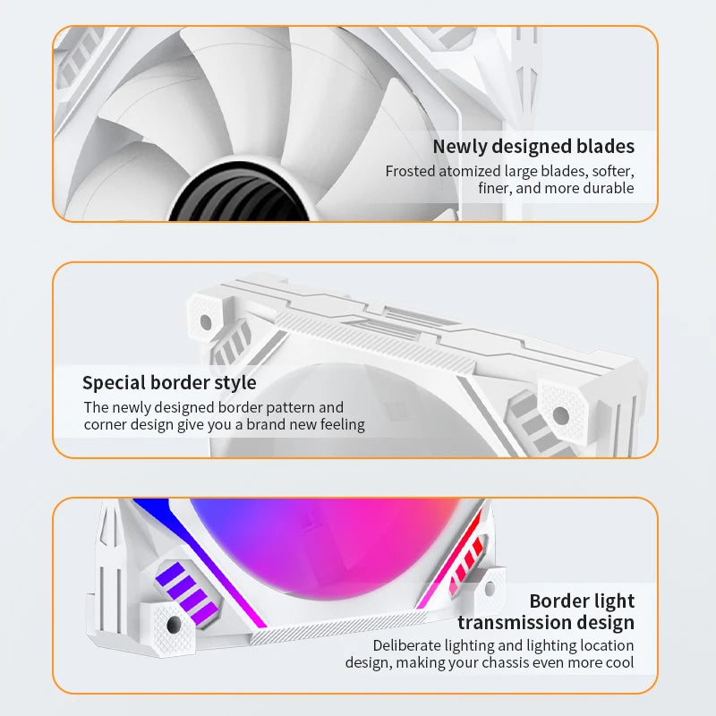 Lovingcool OEM Custom 12025 RGB Gaming PC Computer Fan 12v Cooler Fan Plastic RGB Cooling Fan Radiator for Computer Case