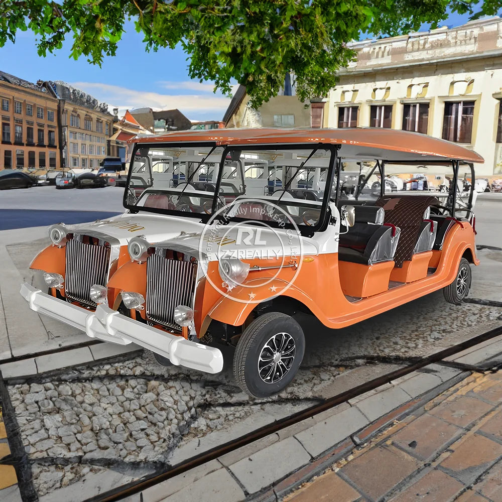 2025 4 Seats Electric Vintage Classic Sightseeing Mini Bus 72V Battery 80-100km Range