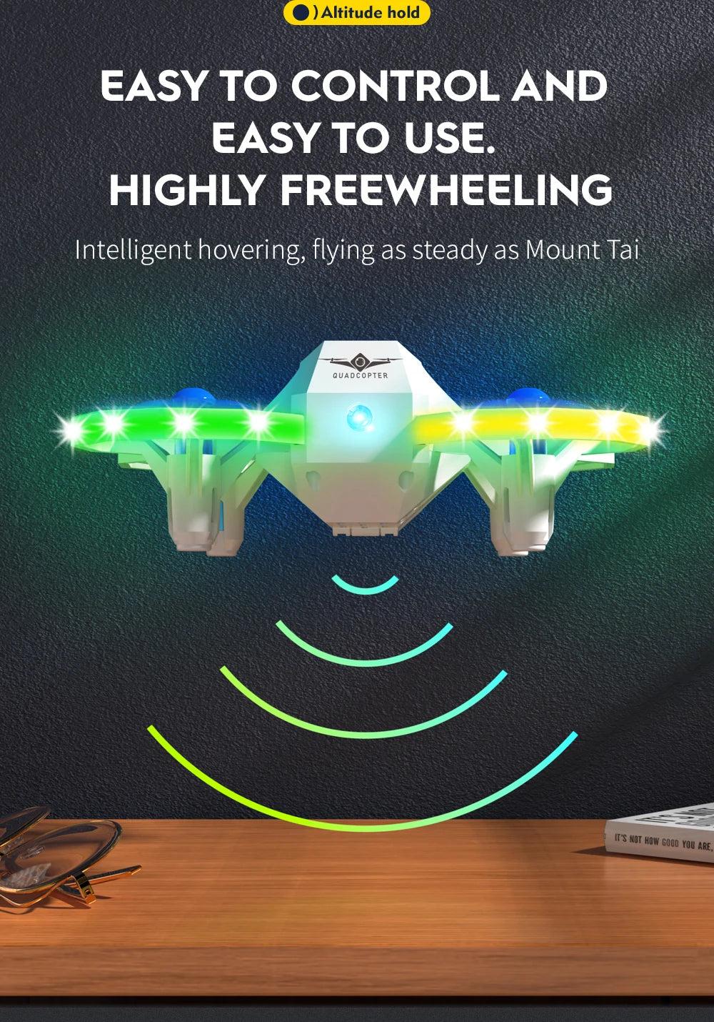 KF601 Pocket Rc Drones Protective Design Cool Colorful Light Drone for Kids Beginner Education Drone Toys