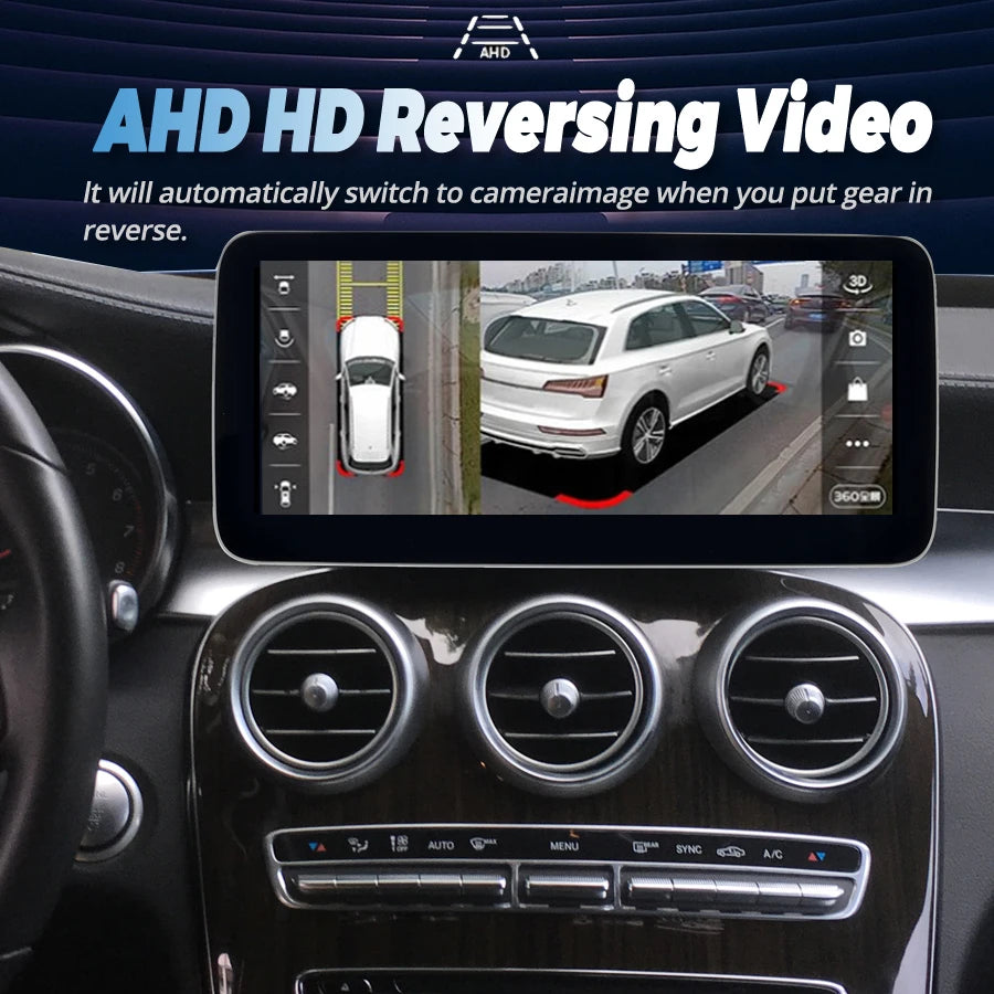 12.3 1920*720 Qled Screen for Benz C Class C200 W205 C250 C180 C260 Android 12 Car Multimedia Video Player Stereo GPS CarPlay