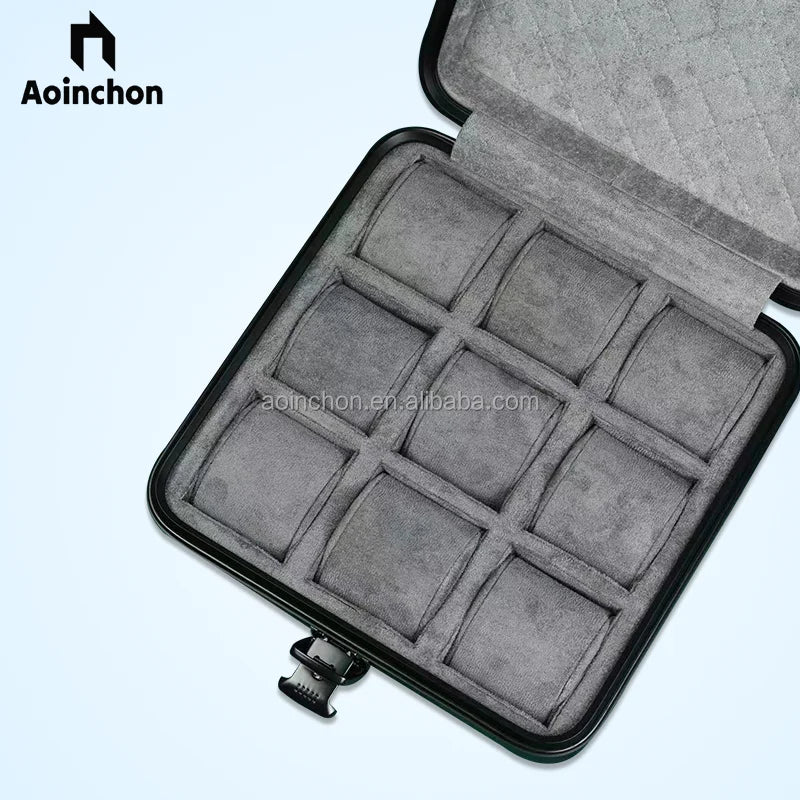 Waterproof Shockproof Anti-Theft Aluminum Alloy Watch Storage Suitcase Display Cabinet for Watches