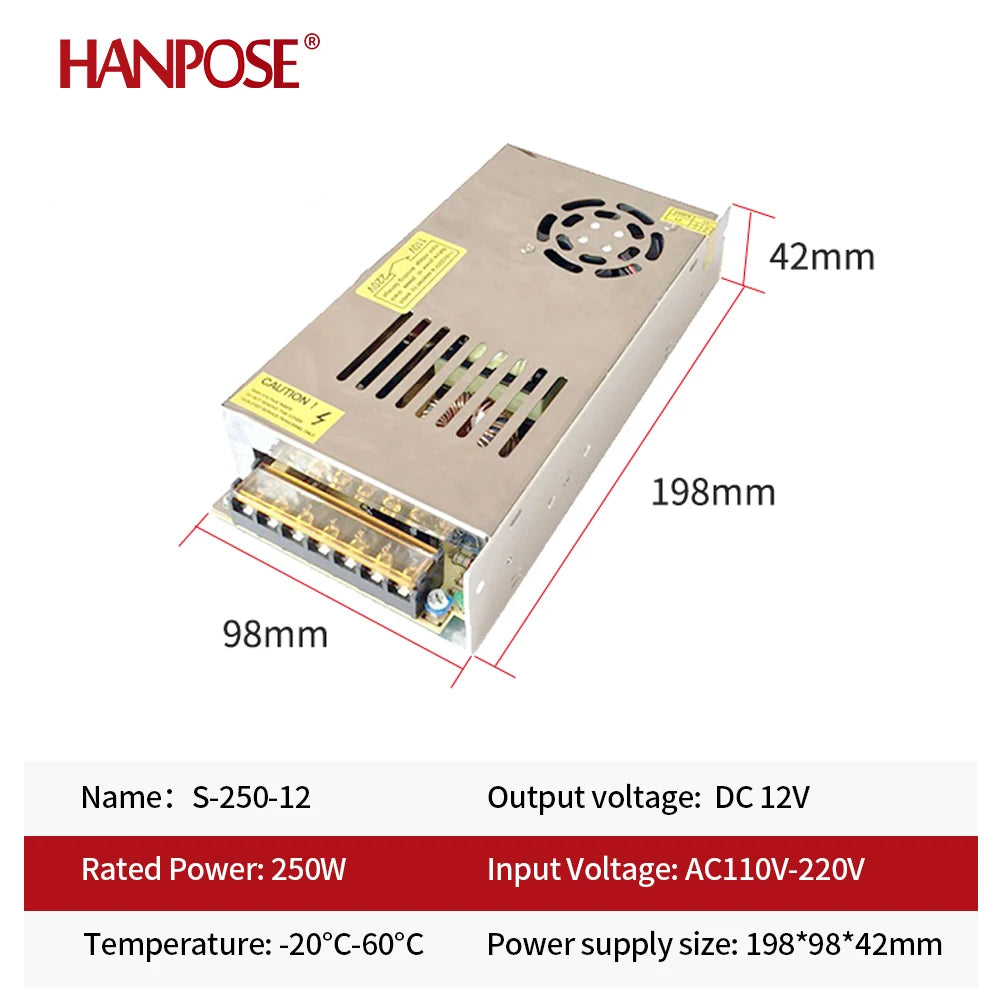 5A 12-1000W Switch Power Adapter Stepper Motor Nema17/23/ Power Supply LED Light Strip Monitoring 3D Printer Monitor Equipment