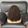 Factory Price Sdd Unprocessed Natural Black Raw Indian Hair,14Inches Pixie Curly 13X4 Frontal Transparent Lace Bob Wig Drop Ship