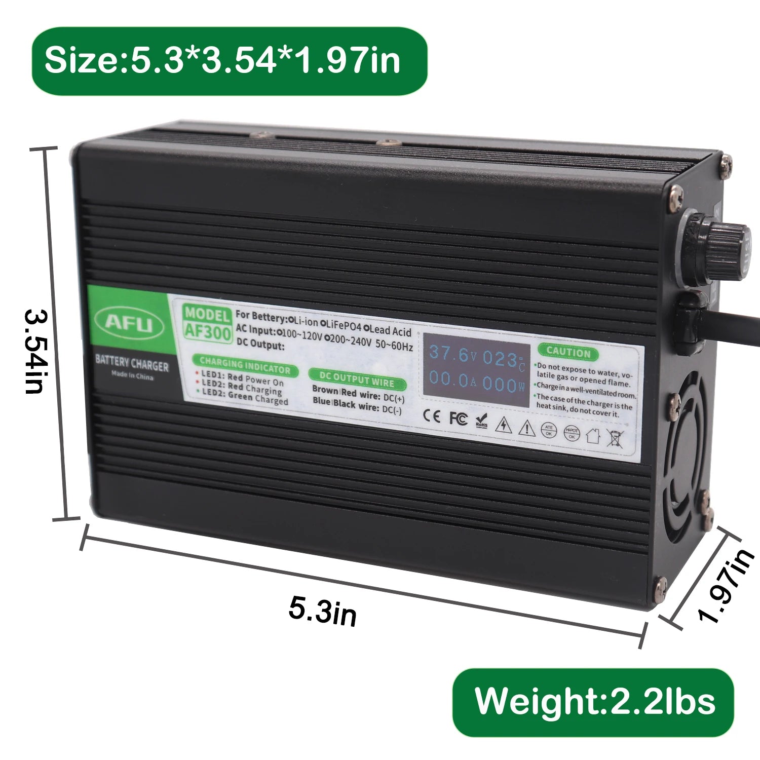 Powerful 29.4V 6A Li-ion Charger With Charging Display for Electric Road Sweeper 7S 25.9V Li-ion Battery 24V Battery Charger