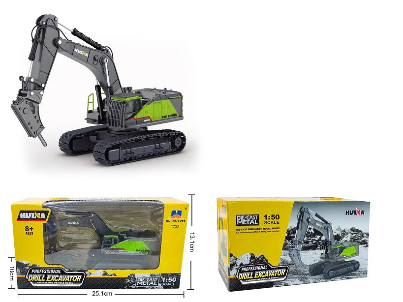 Dropshipping 1/50 Scale Open-Window Huina Static Zinc Alloy Die-cast Construction Model for Over-8-year-old