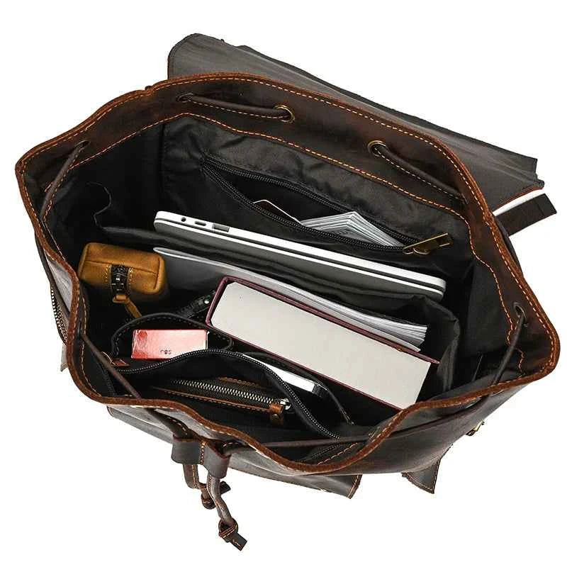 2025 New Arrivals Leather Backpack For Men Male Genuine Leather Laptop Travel Backpack 17 Inch Daypack Shoold Bag Men Male Large