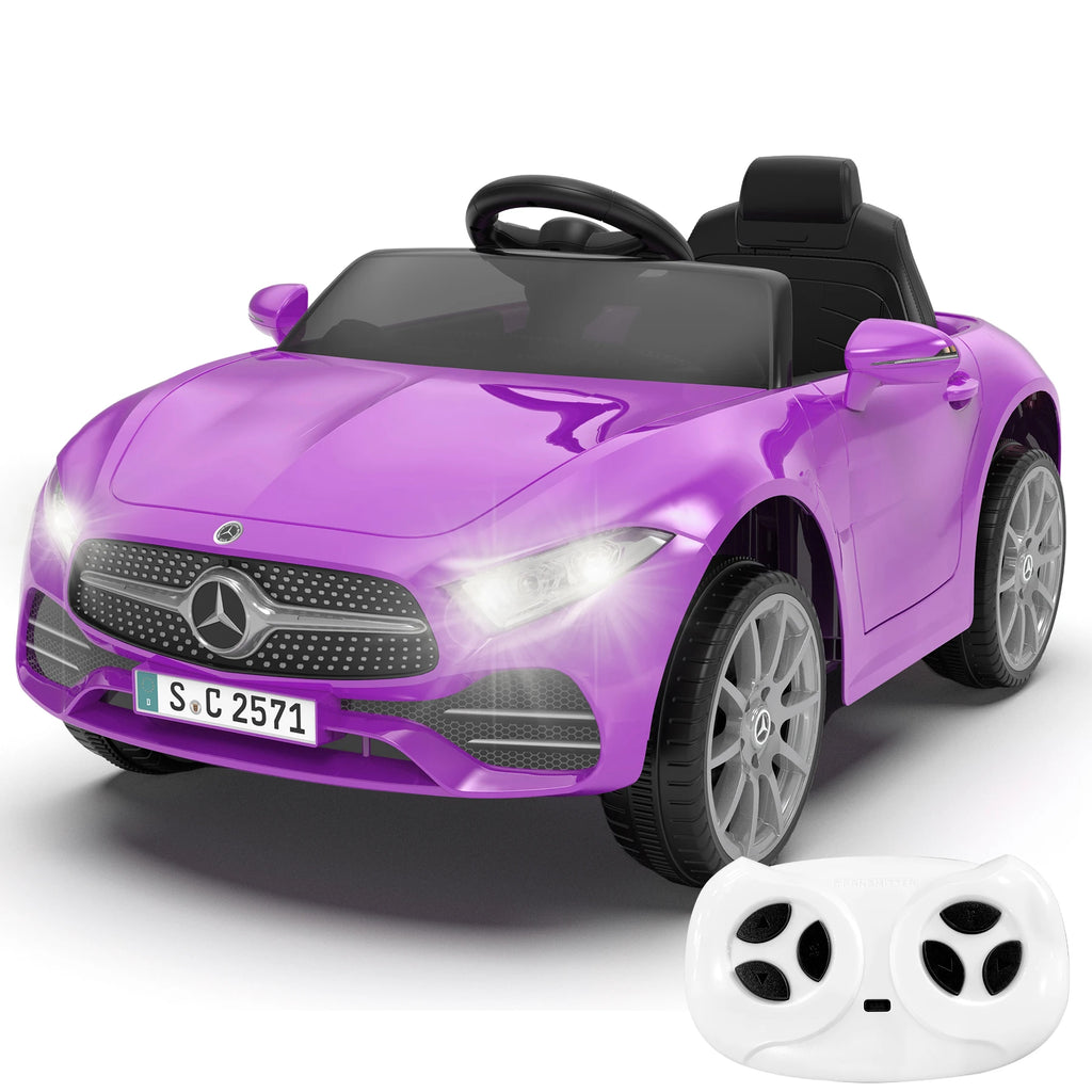 12V Kids Ride on Benz Car with 2.4G Remote Control, Car Ride on Vehicle Double Doors, 5 Point Safety Belt,LED Light 2-5 Year