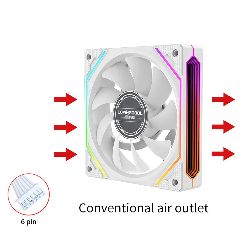 Lovingcool Newest Design Colorful LED Computer Case Fan PWM 120mm Ventiladores PC ARGB Fan 5V 3PIN 4PIN Plastic RGB 40000 Hrs