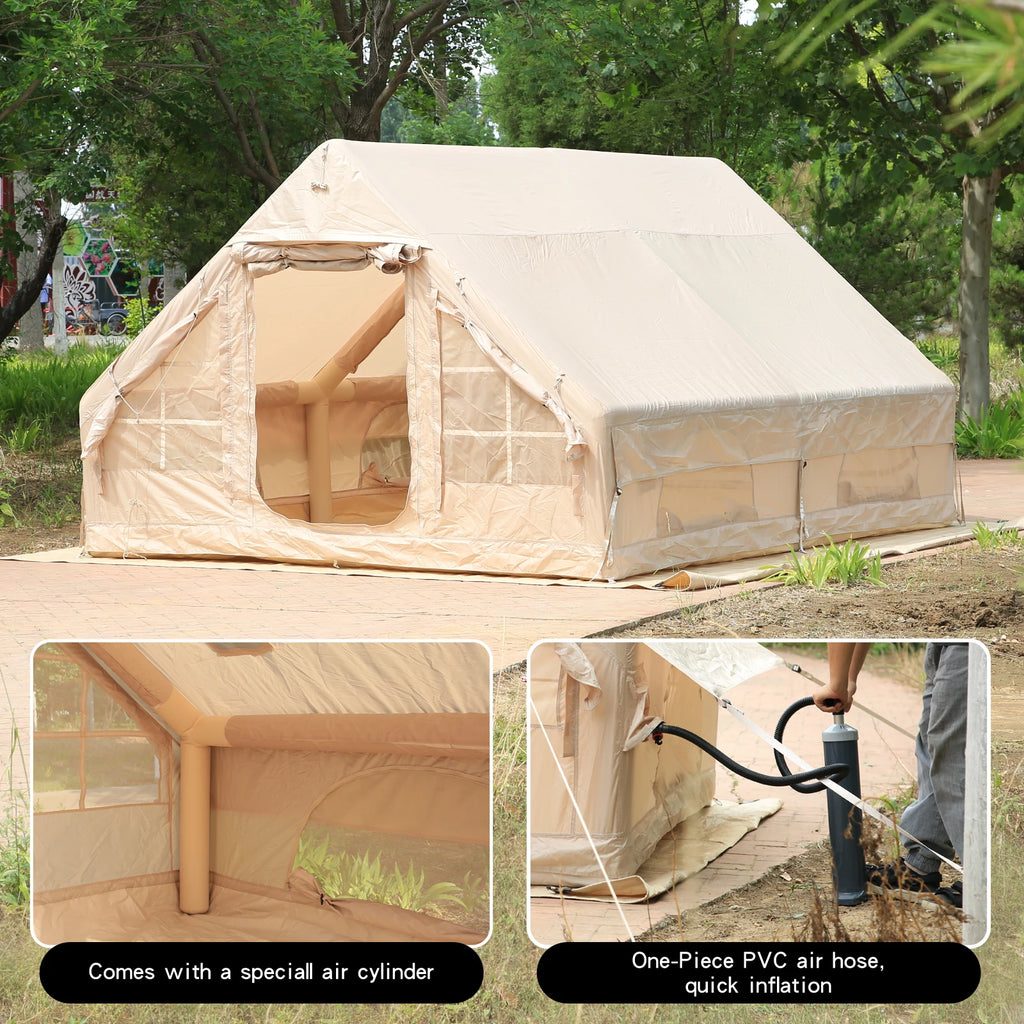12-square-meter Inflatable Tent, Windproof, Rainproof, Moisture-proof, Portable for Outdoor Camping, No Setup Required