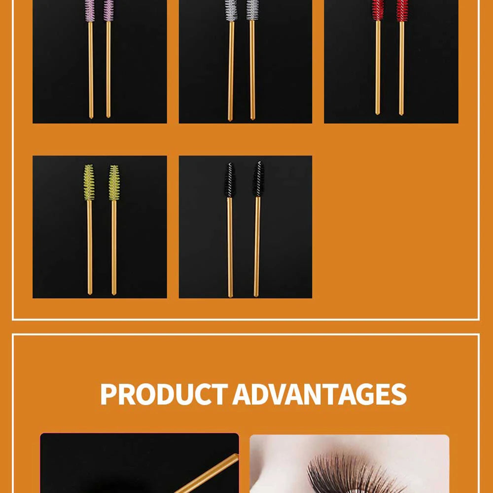 50Pcs Eyelashes Extension Disposable Makeup Eyebrow Brush Mascara Wand Applicator Eye Lashes Cosmetic Brush Set Makeup Tool
