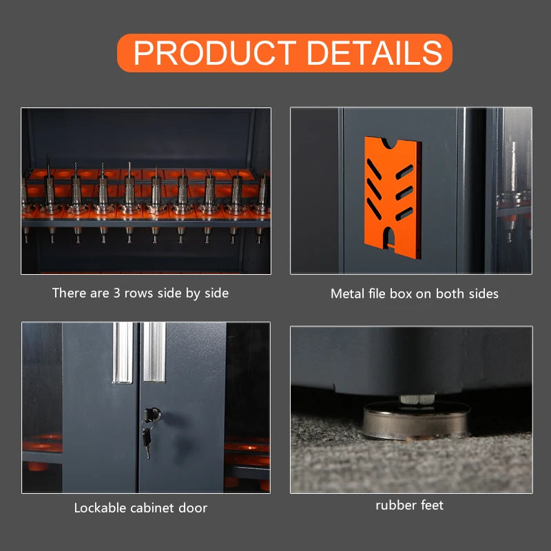 Large Capacity CNC Tool Storage Cabinet, CNC Tool Holder Station Rack with Lock, Multi-Purpose CNC Tool Holder