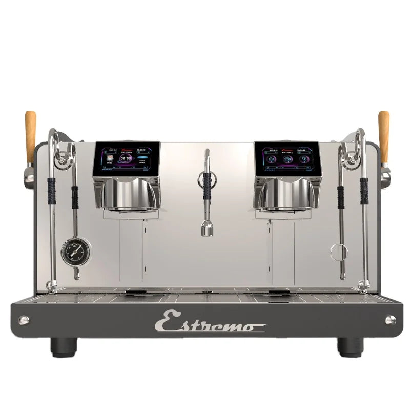 Three Boilers Brewing Head Electric Control Commercial Two Cup Espresso Coffee Machine Commercial Espresso Coffee Machine