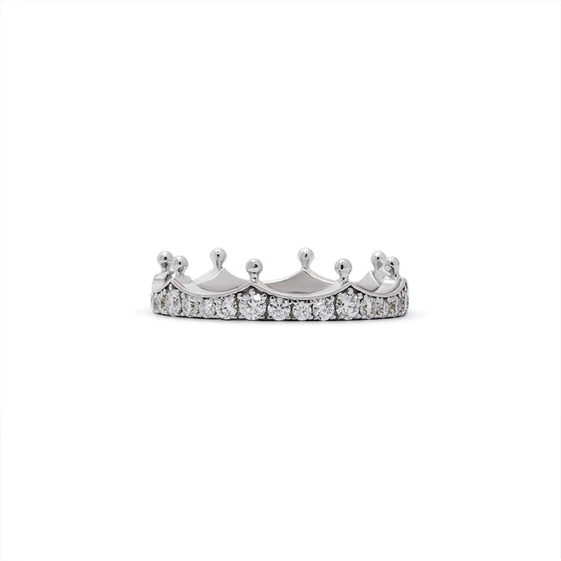 Paston Custom Jewelry DEF VVS Moissanite Ring Band Crown Design Women Fine Jewelry Ring Set for Daily Wear