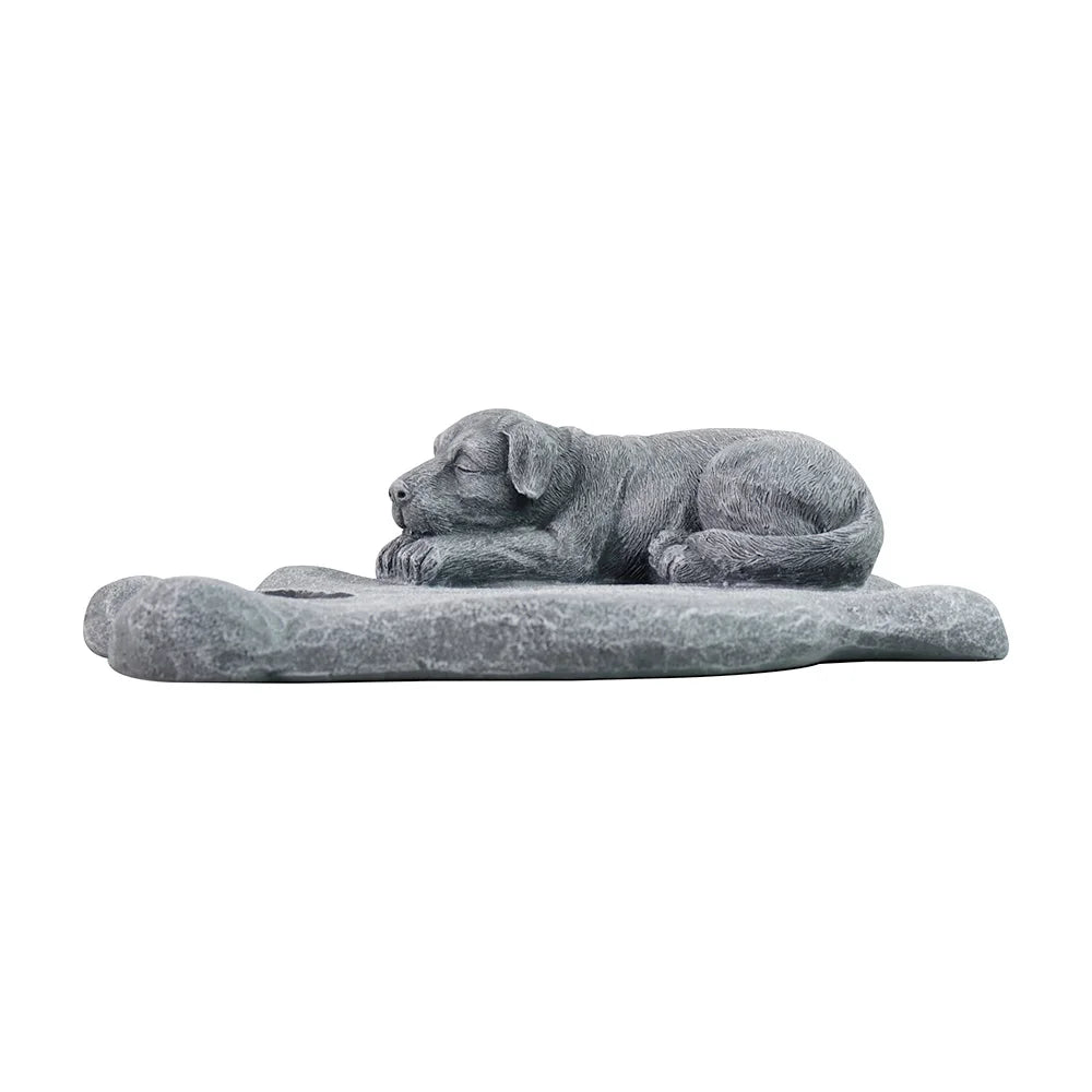 Customizable Resin Ornament of Sleeping Dog with Candle Holder - Ideal for Pet Owners to Memorialize Lost or Deceased Puppies