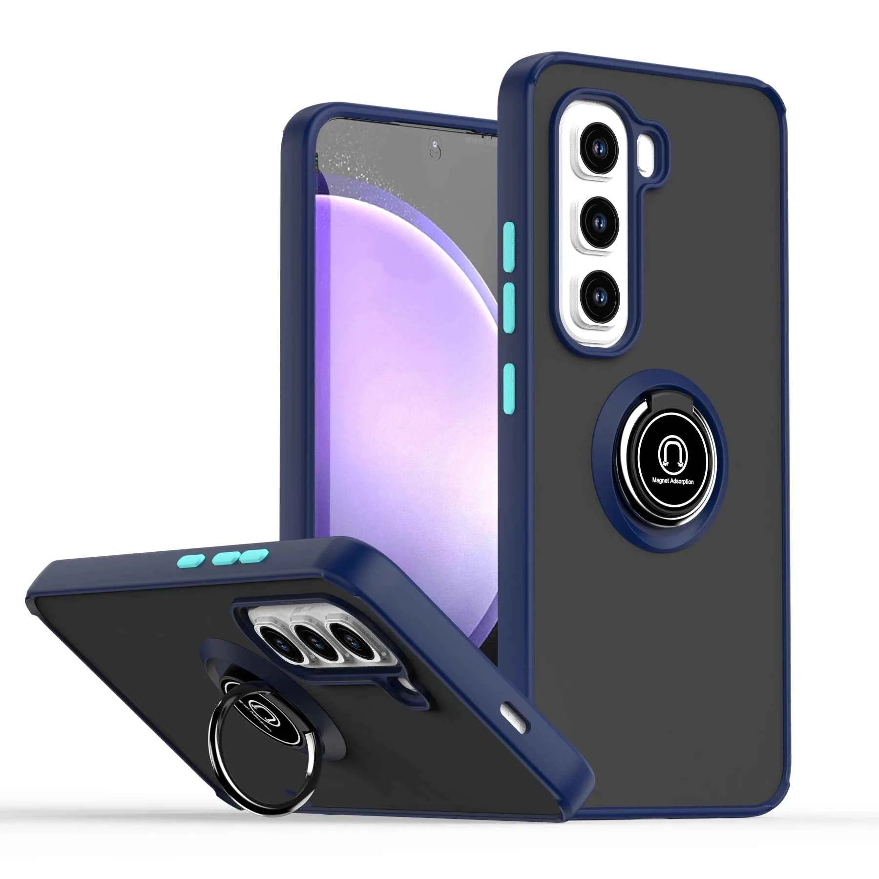 Contrast Color Phone Covers Magnetic Mobile Phone Cases With Ring Stand for Infinix Hot50 30i Hot 20Play 11 10 12 40Pro