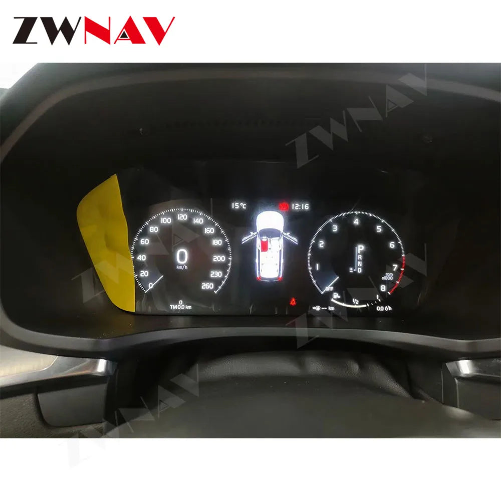 12.3" LCD Android Digital Dashboard Panel for Volvo XC90 S60 XC60 S90 2013-2020 Car Instrument Display Head Unit GPS Multimedia