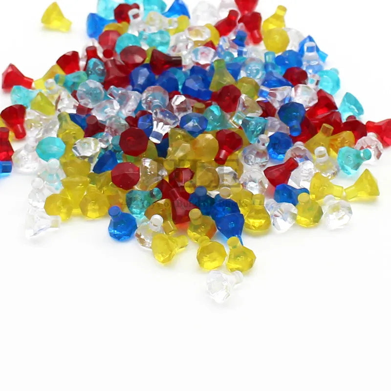 100pcs Moc Rock 1x1 Jewel 24 Facet Stone 30153 City Street View Diamond Building Bricks Blocks Bulk Compatible with Assembles