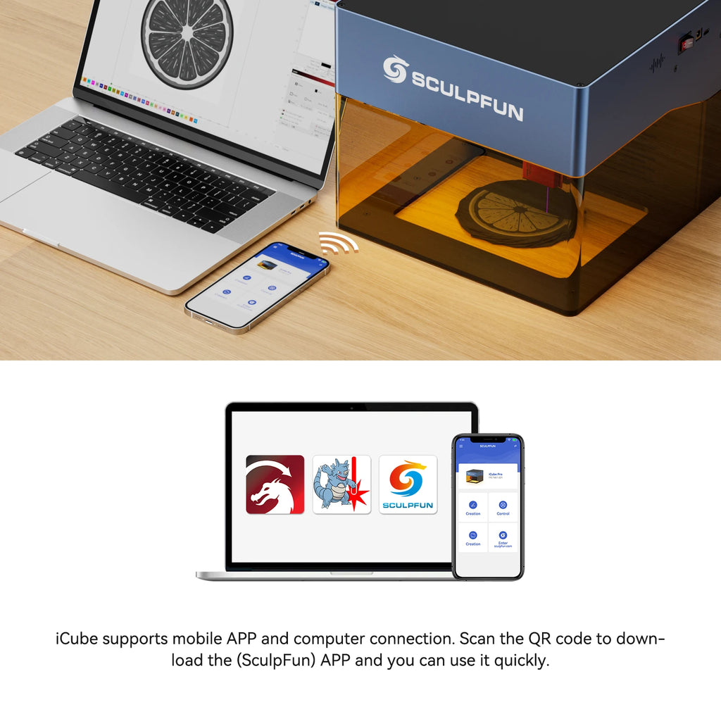 SCULPFUN ICube High Quality OEM Multi Printer Logo Diode Lazer Engraving Marking Machine Grabadora Laser